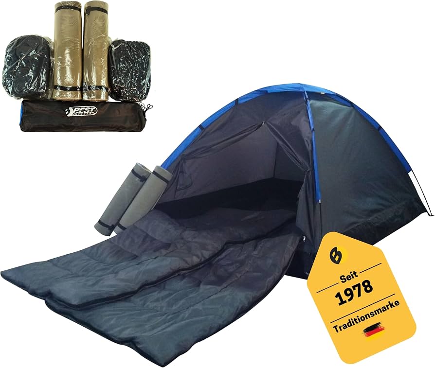 2-personen-zelt-403pca-1.jpg Best Sporting 2 Personen Zelt Set Festival mit 2 Isomatten und 2 Schlafsäcken I Iglu Campingzelt – Bild 1