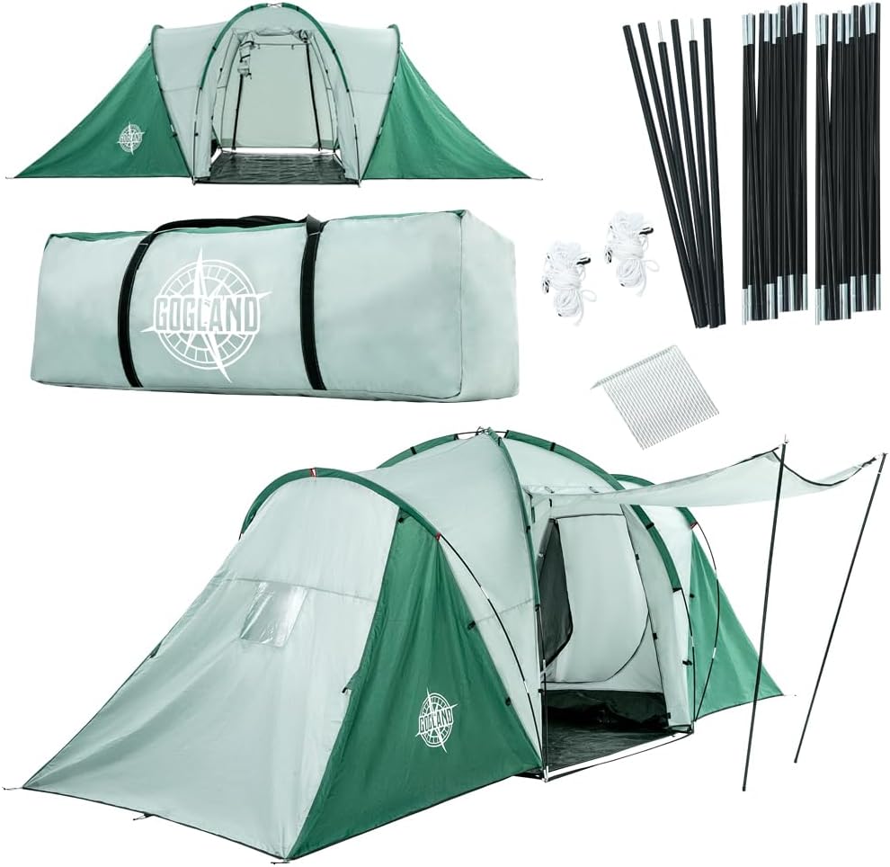 6-personen-zelt-389xfl-1.jpg GOGLAND "Big Camping" Premium 6 Personen Zelt mit 2 Kabinen – Bild 1