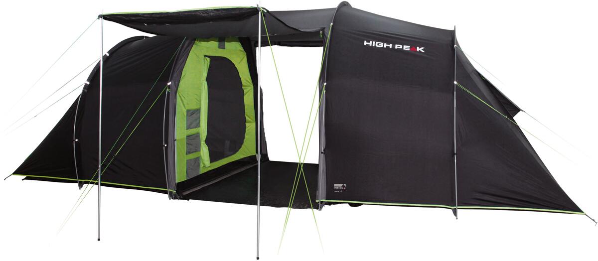 6-personen-zelt-760tqq-1.jpg High Peak Vis a Vis Tauris 6 Zelt, 6 Personen, 620x240cm, dunkelgrau/grün – Bild 1
