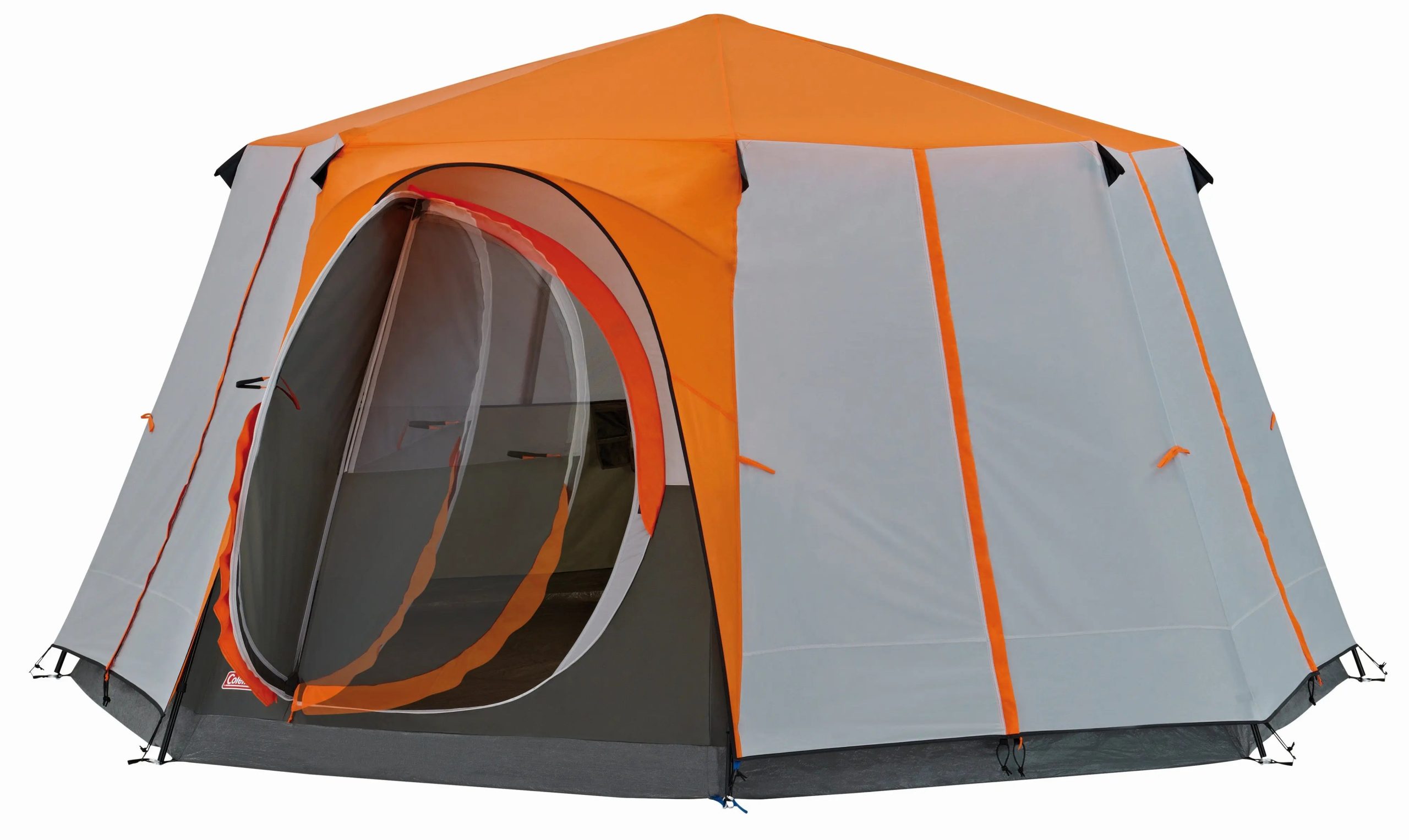 8-personen-zelt-655mun-1.jpg Octagon 8 Orange | 8 Personen Familienzelt mit riesiger Schlafkabine – Campingaz & Coleman – Bild 1
