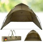 Q Tac Ruck Zuck Bivvy Angelzelt Vorne Geöffnet, 2 Mann Karpfenzelt, Angel Zelt 250 cm x 250 cm x 160 cm, Wassersäule 10 000 mm : Amazon.de: Sport & ...
