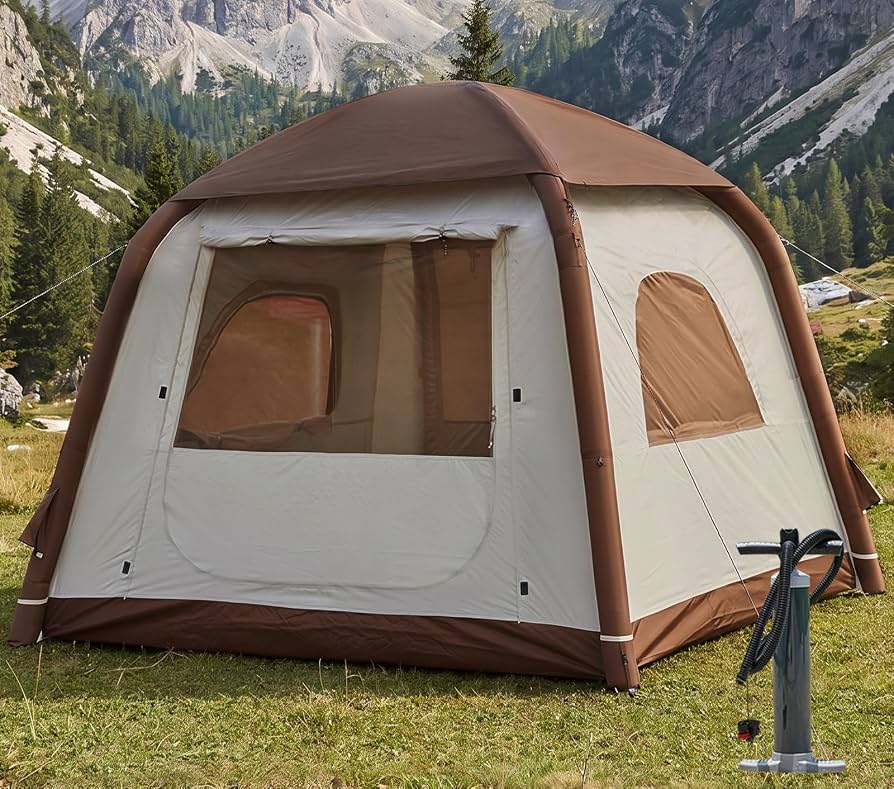 aufblasbare-zelte-437aef-1.jpg Aufblasbares Campingzelt Hüttenzelt, 2 4 Personen Glamping Zelte Sonnenunterstand, einfacher Aufbau wasserdichte Outdoor Oxford Zelte, aufblasbares ... – Bild 1