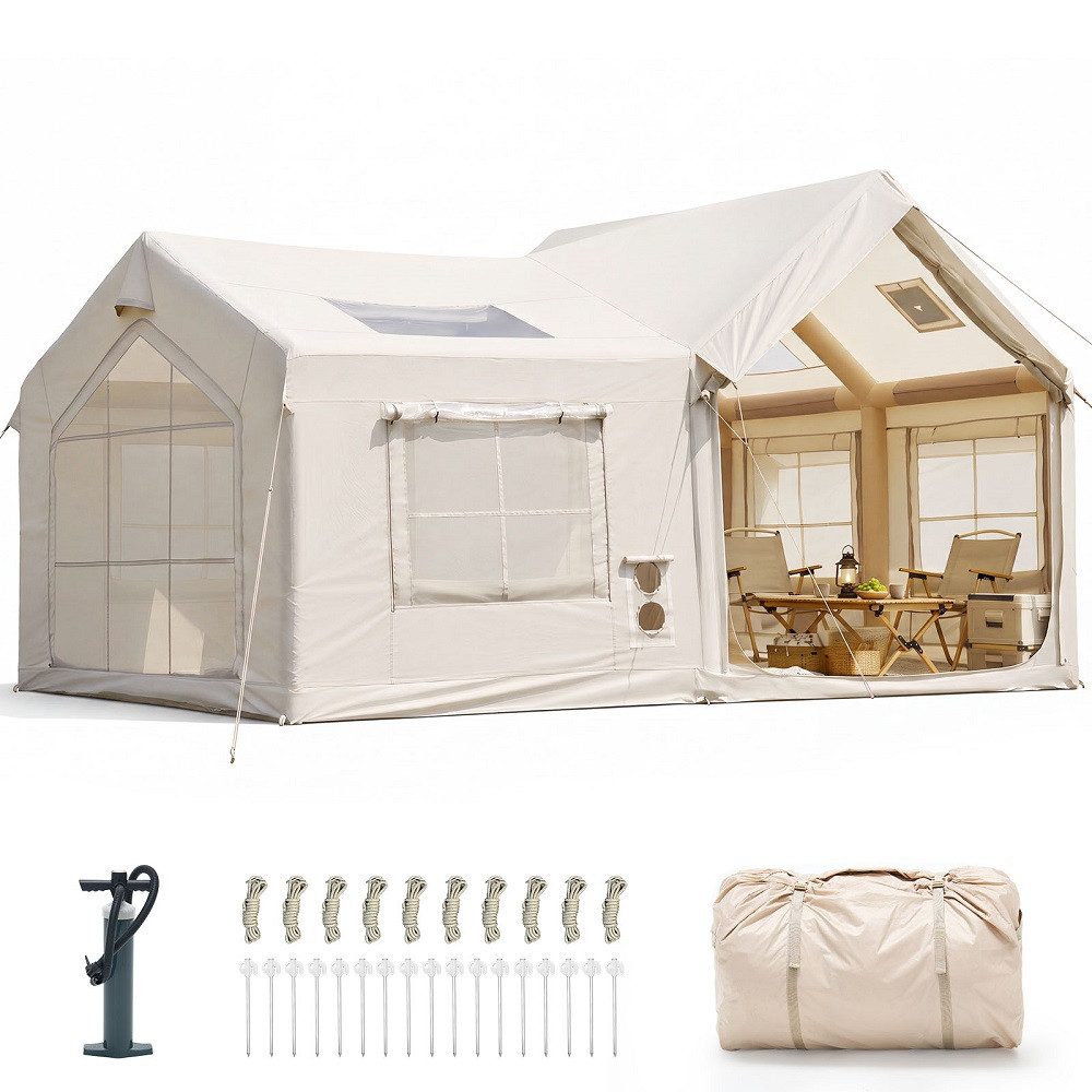 aufblasbare-zelte-985arh-1.jpg Meulbaty aufblasbares Zelt Aufblasbare Zelte für Camping (10 12 Personen Sonderformen), Personen: 12 (1 tlg., mit Luftpumpe, Kaminöffnung, Gampingzelt ... – Bild 1