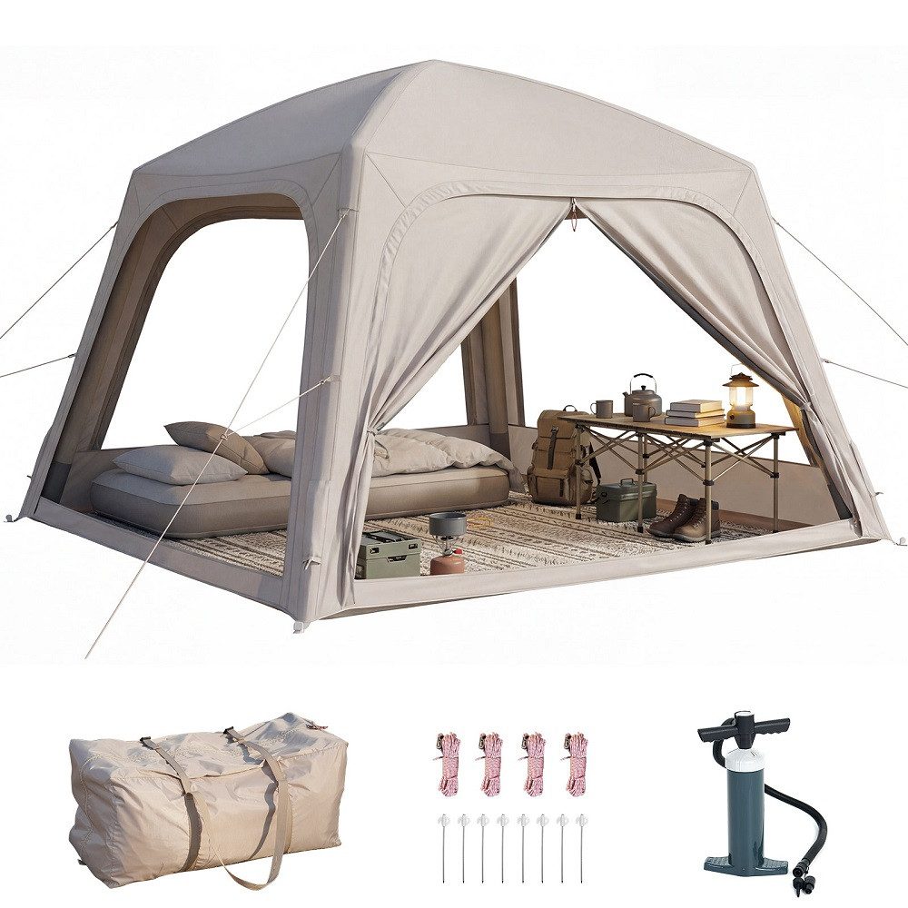aufblasbares-zelt-987oji-1.jpg Meulbaty aufblasbares Zelt Camping Pavillon mit Luftpumpe Abnehmbarer Türvorhang, Personen: 6 (1 tlg., Air Glamping Zelte für 4 Jahreszeiten Camping), ... – Bild 1