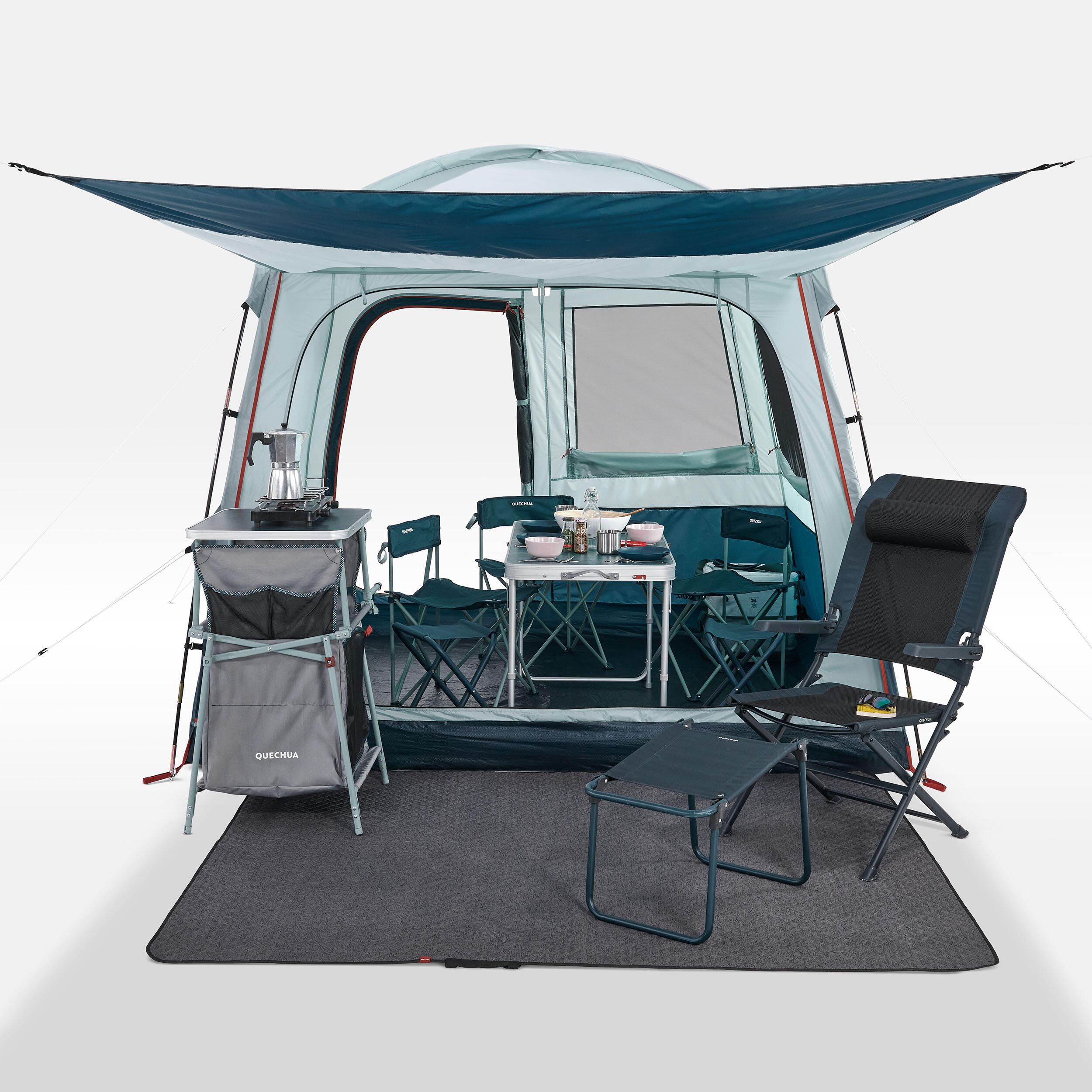 aufenthaltszelt-277hfh-1.jpg Aufenthaltszelt Stangenaufbau Arpenaz Base für 6 Personen | Decathlon – Bild 1
