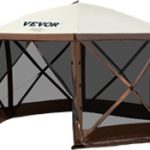 VEVOR Pavillon Zelt, 3,6 x 3,6 m, 6 seitiges Pop up Camping Überdachungszelt mit Netzfenstern, tragbarer Tragetasche, Erdnägeln, großen Schattenzelten für Camping im Freien, Rasen und Hinterhof | VEVOR DE
