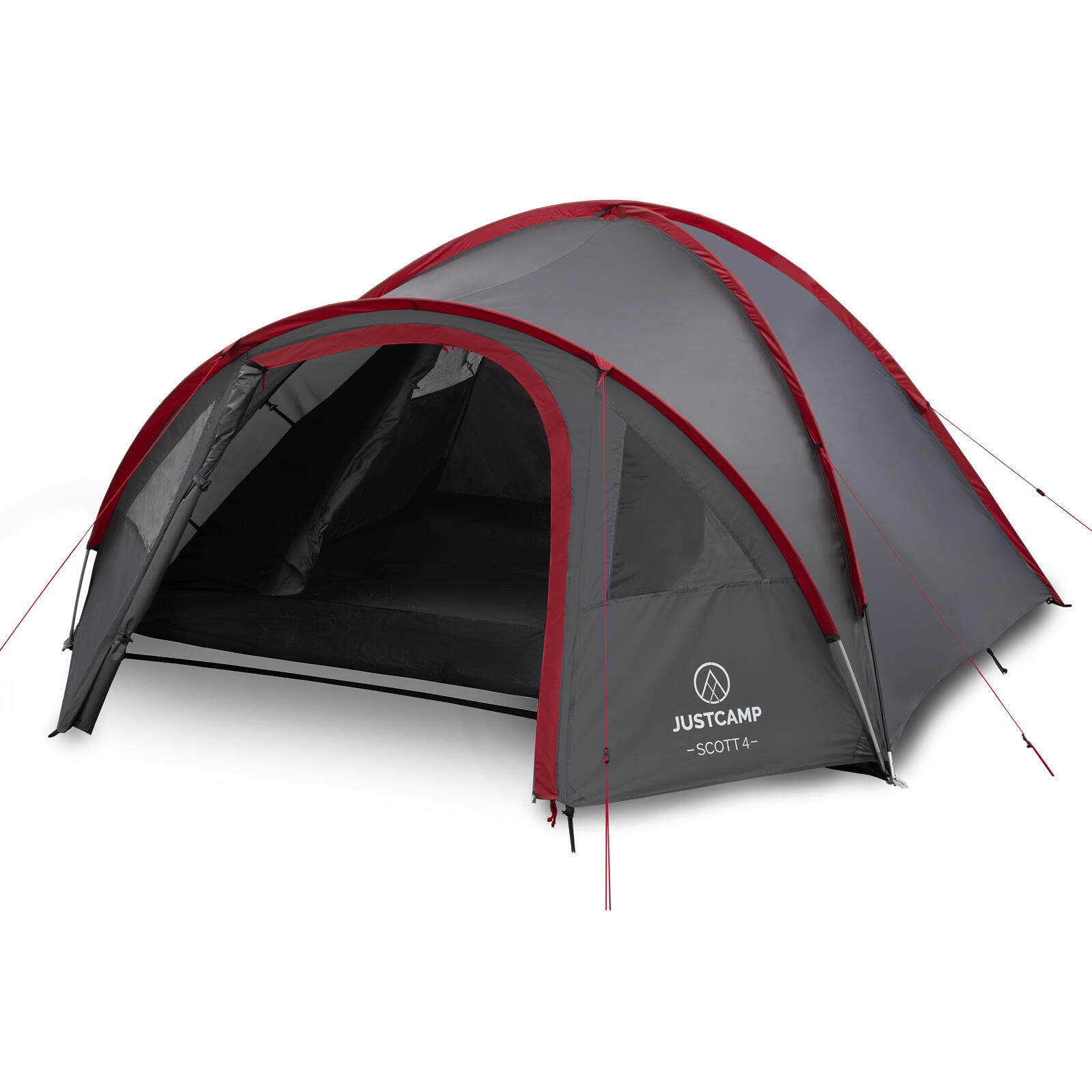 campingzelt-4-personen-214hll-1.jpg Camping Zelt 4 Personen Scott 4 Grau, wasserdicht, leicht & kompakt – Bild 1