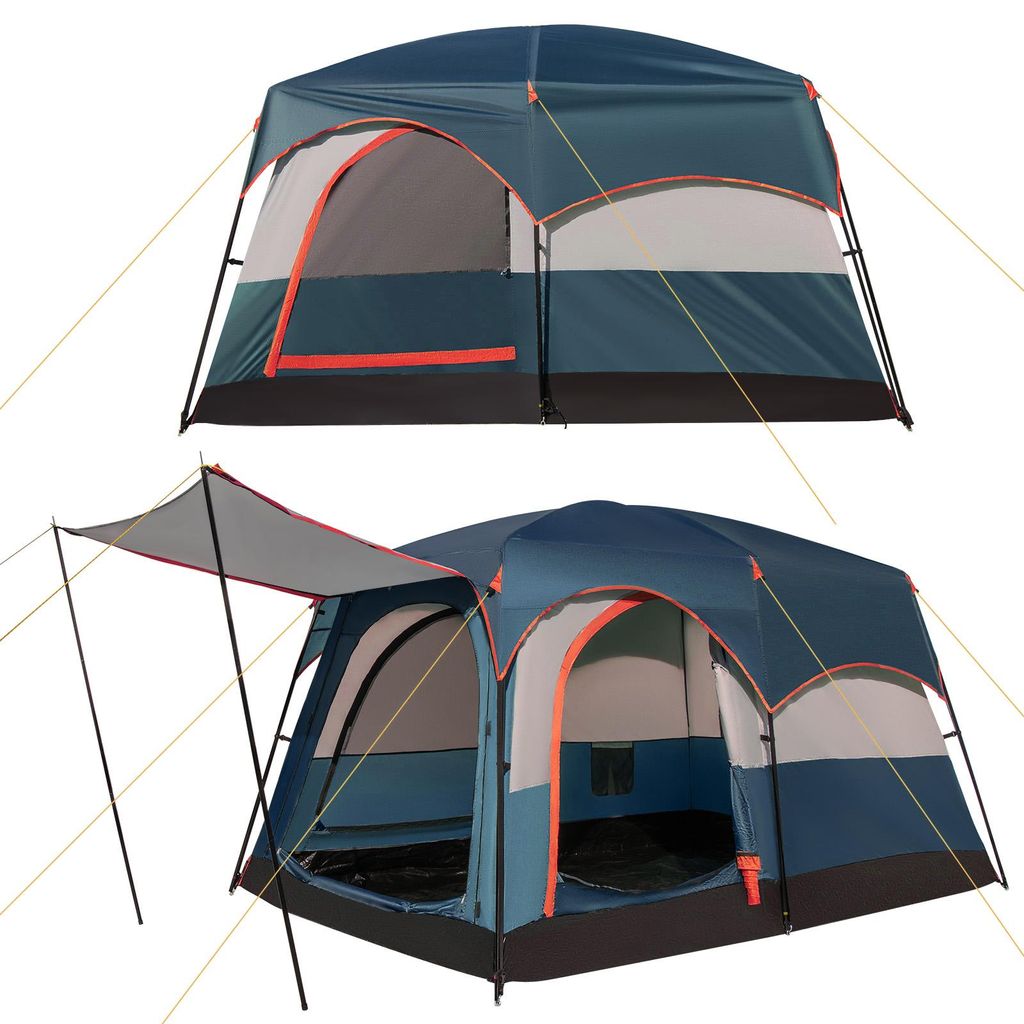 campingzelt-4-personen-222uvw-1.jpg COSTWAY Zelt für 4 6 Personen, Campingzelt mit eingenähtem Zeltboden, Tragetasche, – Bild 1