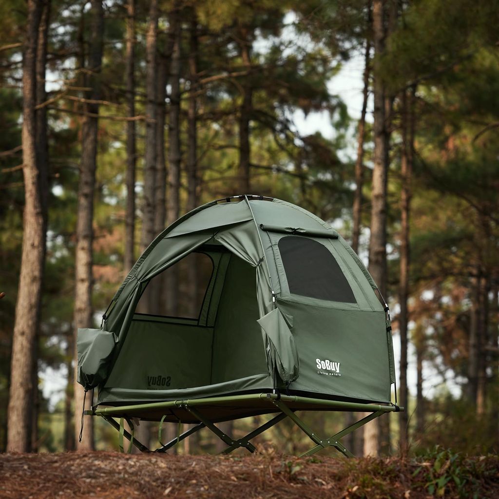 campingzelt-753hcj-1.jpg SoBuy Campingzelt Einzelzelt mit Lampenhaken und – Bild 1