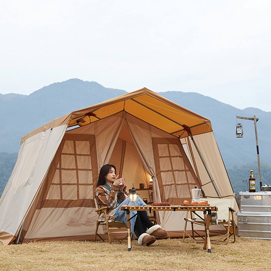 campingzelt-770rtr-1.jpg ADITAM Outdoor Zelt Camping Verdicktes Raumzelt Sonnenschutz und Regendichtes Großes Luxus Campingzelt Großes Zelt für den Außenbereich, Familienkabinenzelte, Familienzelt für Camp (A) Double the : Amazon.de: Sport & Freizeit – Bild 1