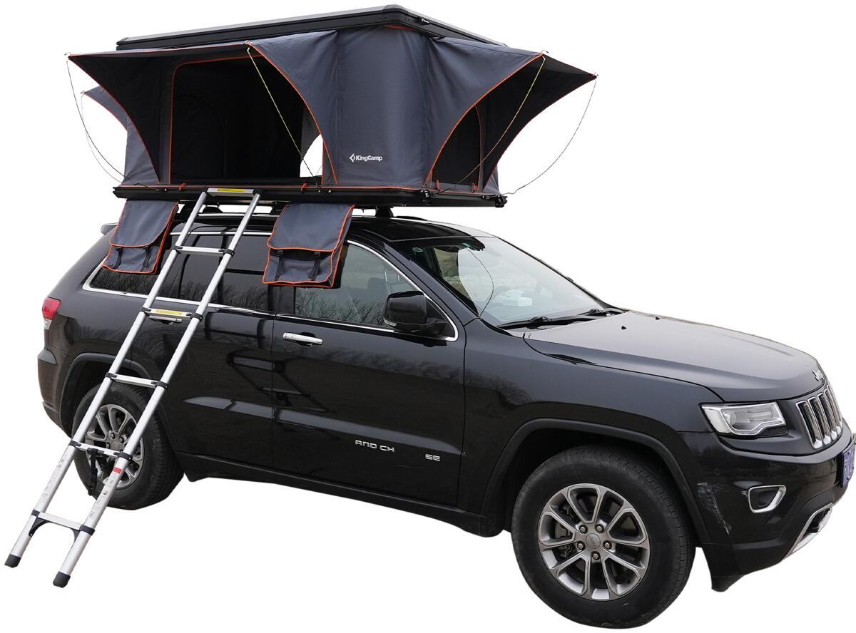 dachzelt-hartschale-330bne-1.jpg KingCamp Boundless Hartschalen Dachzelt Automatik Box, 2 Personen, 210x132x90cm, grau/schwarz – Bild 1