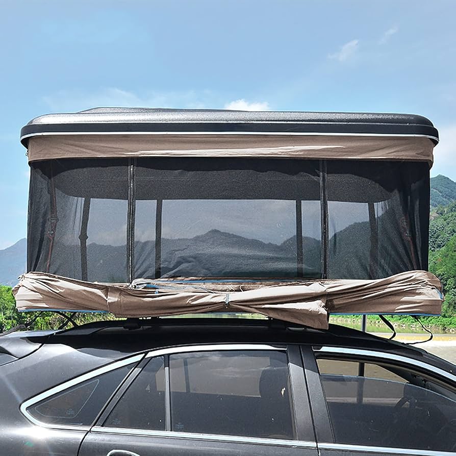dachzelt-hartschale-832aqf-1.jpg Hartschalen Dachzelt für den Außenbereich für Offroad Camping, 2–3 Personen, Pop Up Fahrzeug, SUV, LKW, Überland mit Leiter, Hartschalen Dachzelt für Autos, LKW, SUVs, Camping, Reisemobil(Style4) : Amazon.de: Auto & Motorrad – Bild 1