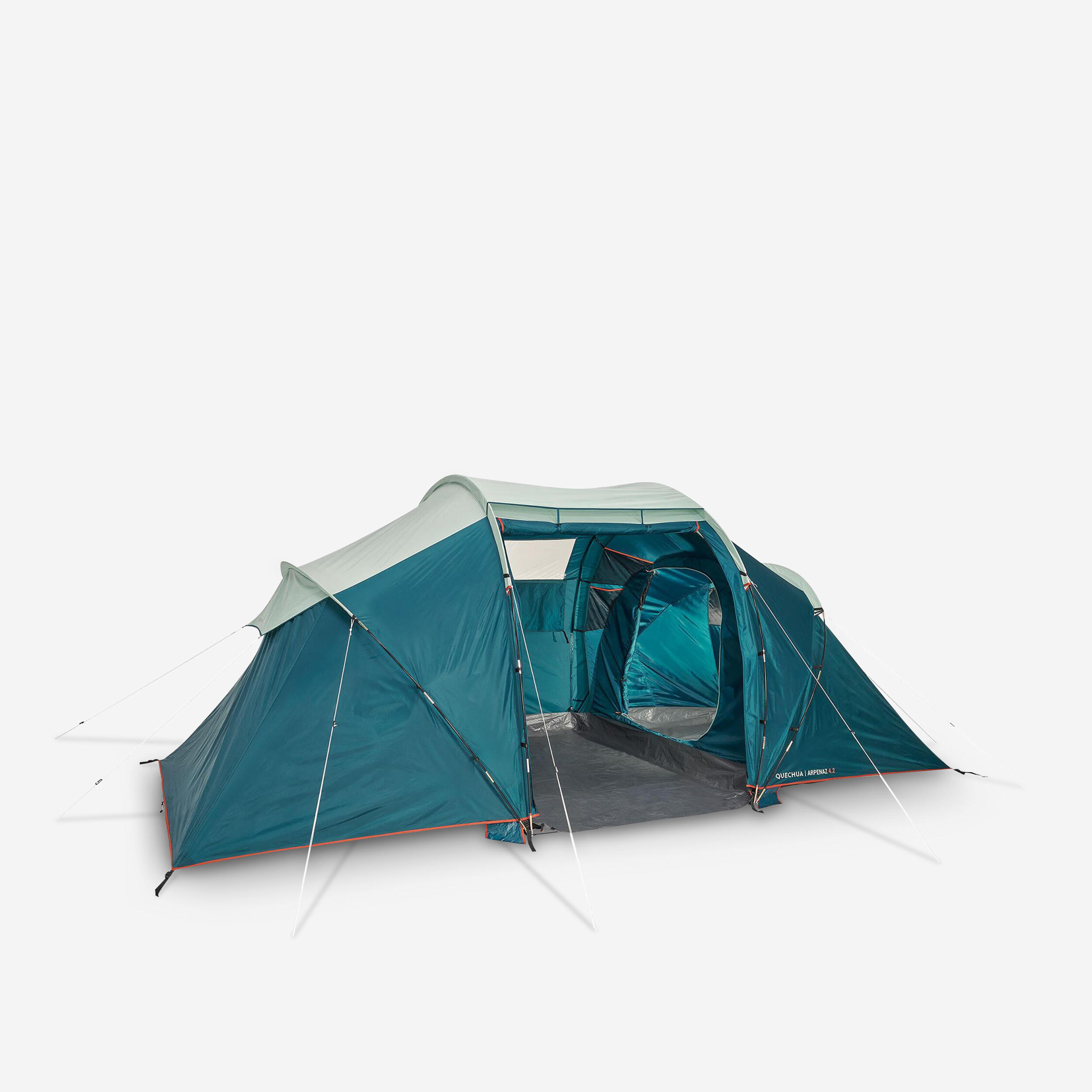 decathlon-zelt-257ghp-1.jpg Familienzelt Stangenaufbau Arpenaz 4.2 für 4 Personen in 2 Kabinen – Bild 1