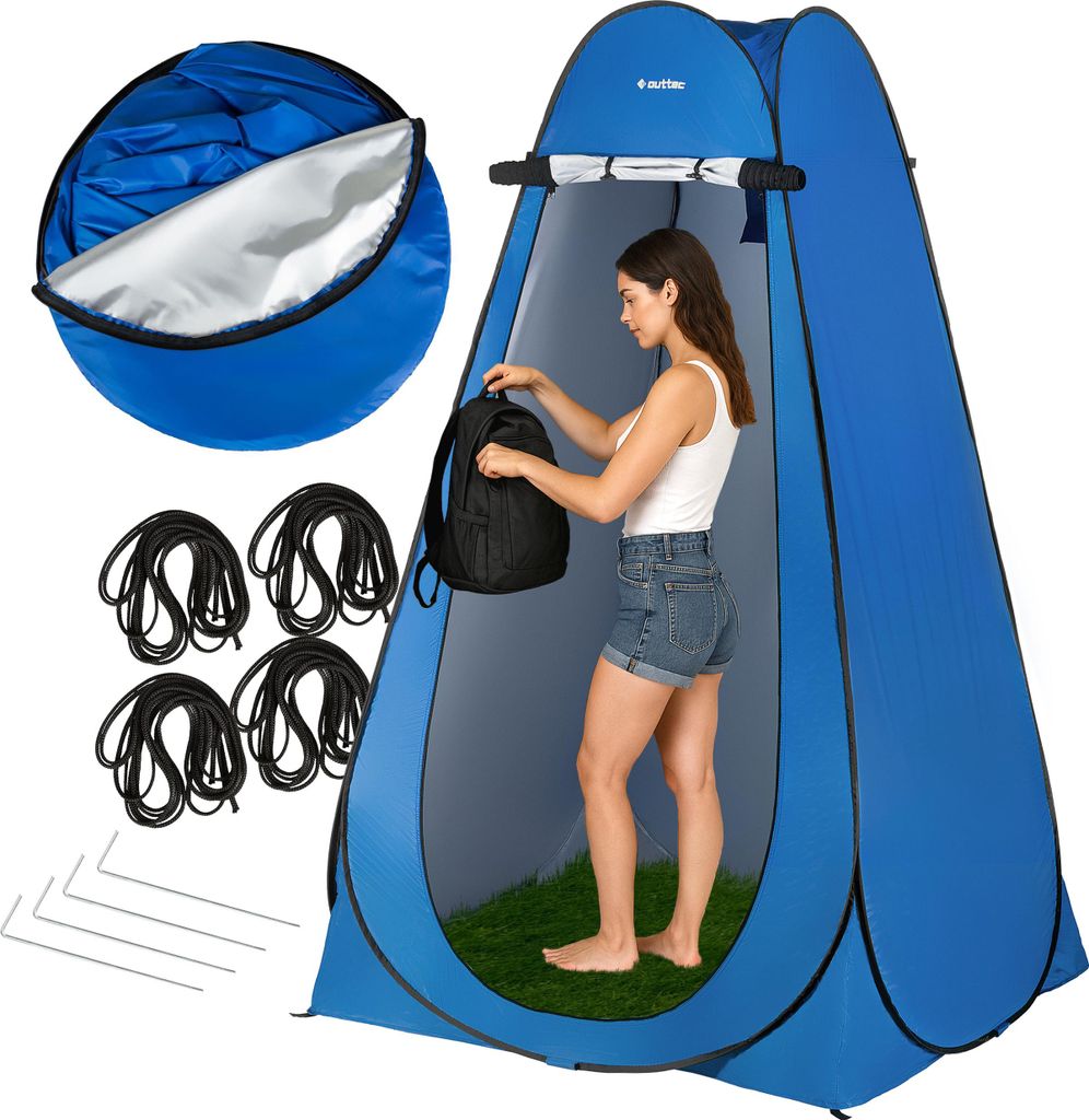duschzelt-157uxo-1.jpg Outtec® Camping Pop up Duschzelt, Toilettenzelt, Tragbares Umkleidezelt, WC Zelt – Bild 1