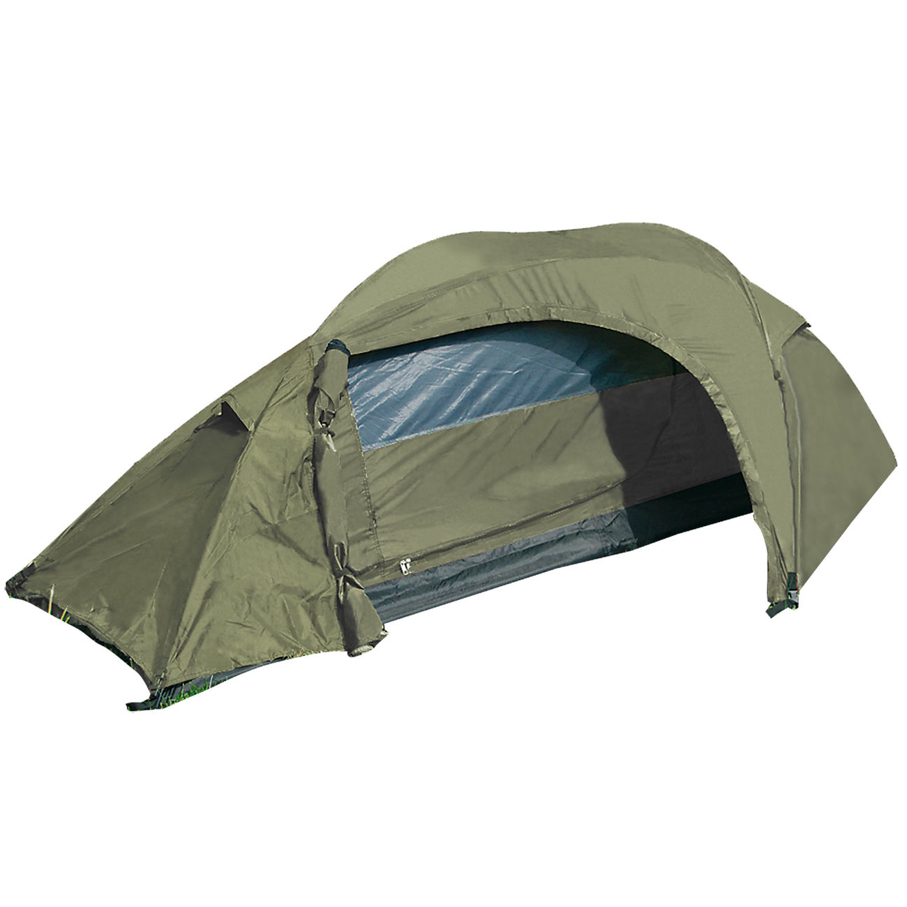 einmannzelt-553vgi-1.jpg Mil Tec Recom Einmannzelt oliv leichtes Trekkingzelt 1 Person Campingzelt Outdoor – Bild 1