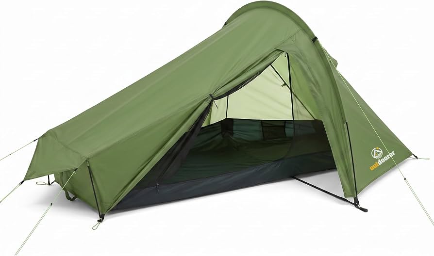 einmannzelt-604auz-1.jpg outdoorer Trek Solo Einmannzelt 1,45kg leichtes Trekkingzelt, Schnellaufbau System, sehr kleines Packmaß, geräumiges 1 Personen Leichtzelt für ... – Bild 1