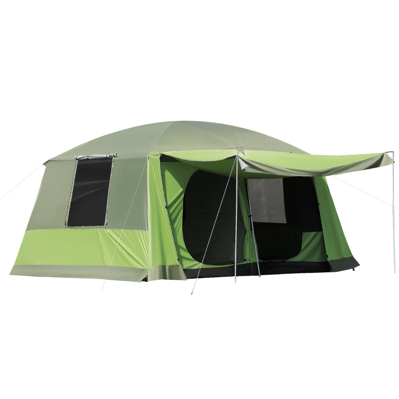 familienzelt-498ptz-1.jpg Outsunny Campingzelt Kuppelzelt Familienzelt 2 Schlafkabinen 4 8 Personen L405 x B305 x H225cm | Aosom.de – Bild 1