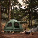 SoBuy Feldbett OGS61, 2 Personen Campingzelt Etagenbett Doppelzelt mit Tragetasche Feldbett mit Zelt Schlafsack Wurfzelt 2 Person 4in1 Zelt Campingliege