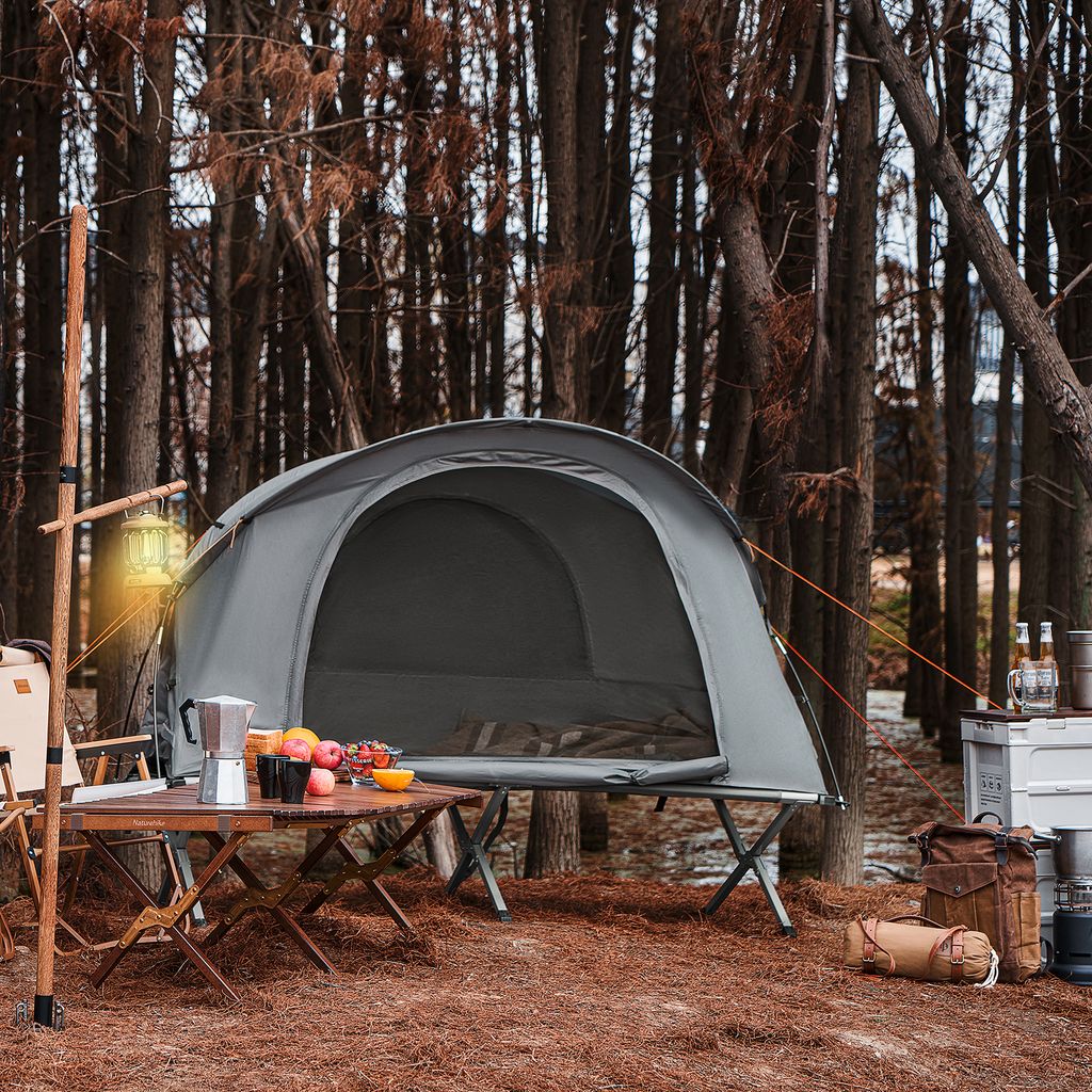 feldbett-mit-zelt-200bwg-1.jpg SoBuy OGS60 Feldbett mit Zelt Wurfzelt Feldbett 4in1 Zelt mit Campingliege Schlafsack Matratze und Zubehör Zelt – Bild 1