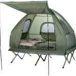 Semptec Urban Survival Technology Campingbett 2 Personen: 4in1 Doppelzelt, Feldbett, 2 Winterschlafsäcke, Matratze, Sonnenschutz (Feldbett mit Zelt, ...