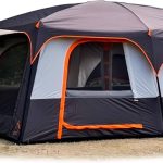 KTT Großes Zelt für 6 Personen, Familien Kabinenzelt, Regenzelt für Wetter, 2 Zimmer, 3 Türen und 3 Fenster mit Netz, gerade Wand, wasserdicht, ...
