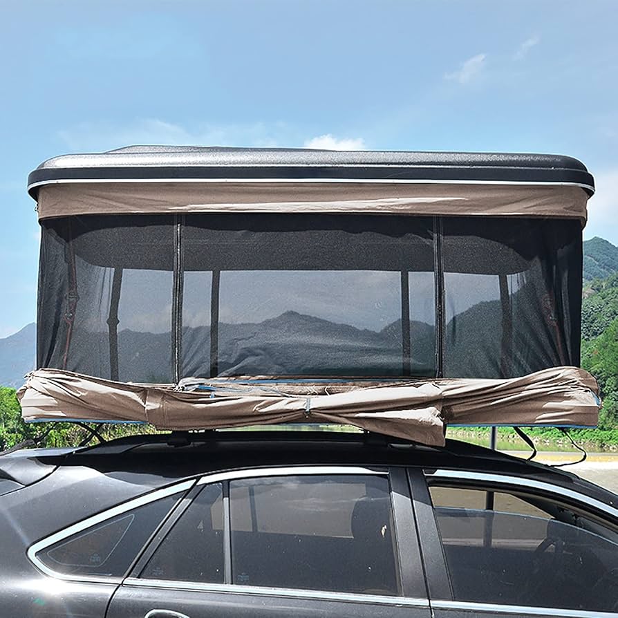 hartschalen-dachzelt-802agj-1.jpg Hartschalen Dachzelt für den Außenbereich für Offroad Camping, 2–3 Personen, Pop Up Fahrzeug, SUV, LKW, Überland mit Leiter, Hartschalen Dachzelt für Autos, LKW, SUVs, Camping, Reisemobil(Style4) : Amazon.de: Auto & Motorrad – Bild 1