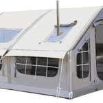 Miuxe Extra Großes Aufblasbares Hauszelt Für Camping Mit Kaminöffnung, Familien Luftzelte Für 6–8 Personen Mit Pumpe Und Aufbewahrungstasche, ...