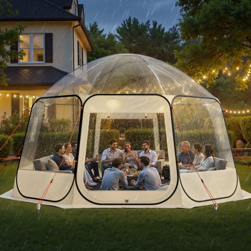 igluzelt-113eig-1.jpg VEVOR Pop up Bubble Zelt, 458 x 432 x 230 cm, transparentes Campingzelt, Garten Kuppel Iglu Zelt mit Fenstern, Sportzelt, 540° Panoramablick, für ... – Bild 1