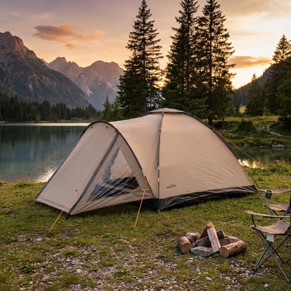 igluzelt-745jml-1.jpg Geräumiges Iglu Zelt für 2 3 Personen,braun beige, für Camping, Trekking & Festivals, leicht & schnell aufgebaut Elektronik, Technik & Trends – Bild 1