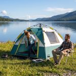 Outsunny Kuppelzelt Pop up Zelt mit Fenster, Packtasche, Haken, 1000mm Wassersäule, Personen: 2 (Großraumzelt, 1 tlg., Campingzelt), für Garten, ...