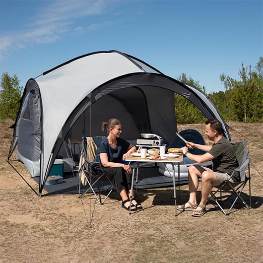 pavillon-camping-094pkp-1.jpg Easy Camp 2in1 Pavillon Camp Shelter 3,5 x 3,5 m grau inkl. Innenzelt f. 6 Personen kaufen – Bild 1