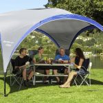 Amazon.de: Berger Pavillon Sunrise │ 3,5mx3,5m UV50+ Sonnenschutz, grau/blau, robust gegen Wind als Partyzelt zum Camping oder als Gartenpavillon │ ...