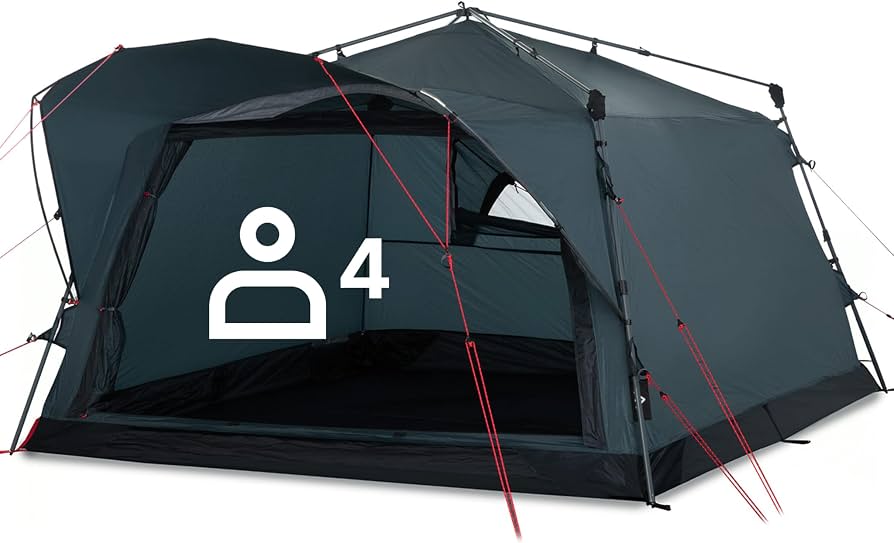 qeedo-zelt-024wpv-1.jpg qeedo Quick Villa M, 4 Personen Familienzelt mit Quick Up Schnellaufbau System Wasserdichtes Campingzelt, extra groß, hoch & geräumig, mit Vordach, ... – Bild 1