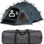 qeedo Quick Oak 3 Campingzelt für 3 Personen Sekundenzelt mit innovativem Quick Up System stabil & wasserdicht ideal, für Camping & Festival ...