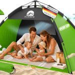 ELONEO Pop Up Strandmuschel UV Schutz 80+, Leichter Aufbau und kleines Packmaß inkl. Tragetasche, Strand Sonnenschutz & Windschutz für Babys und ...