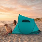 Outtec® XXL Strandmuschel mit UV Schutz Pop Up Zelt, Strand Sonnenschutz, Windschutz, Strandzelt für Baby, Kinder und Erwachsene Ultraleicht