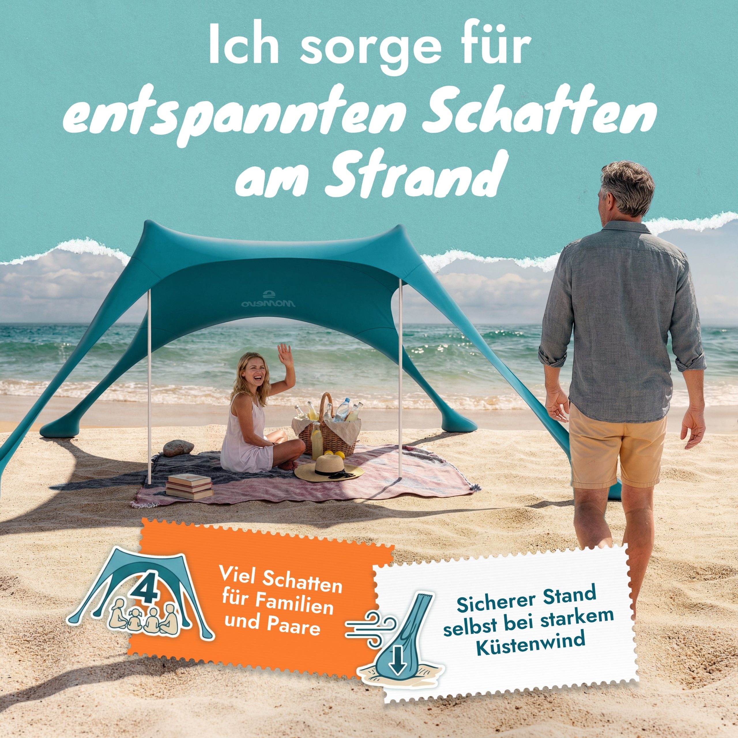 strandzelt-008rke-1.jpg Sunsail Strandzelt Sonnensegel mit UPF50+ – Momevo – Bild 1
