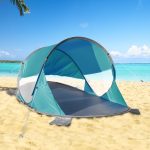XL Pop Up Strandmuschel – Strandzelt für 2 3 Personen – Sonnen und Windschutz UV Schutz 50+ selbstaufstellend inkl. Tragetasche (Senkrechte