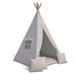 Best for Kids TIPI ZELT 105 x 105 x 140 cm Zickzack grau mit weichen Kissen | Spielzelt für Kinderzimmer Indoor jetzt nur online ➤ XXXLutz.de
