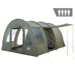 Zelt für 4 Personen Gruppenzelt Olivgrün 5000mm Campingzelt Tunnelzelt CampFeuer | eBay.de