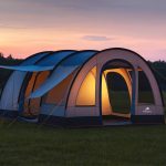 CampFeuer Zelt TunnelX für 4 Personen | Grau/Blau | Tunnelzelt mit 3 Eingängen | 5000 mm Wassersäule | Vernähte Bodenplane, Moskitonetz & Sichtschutz ...