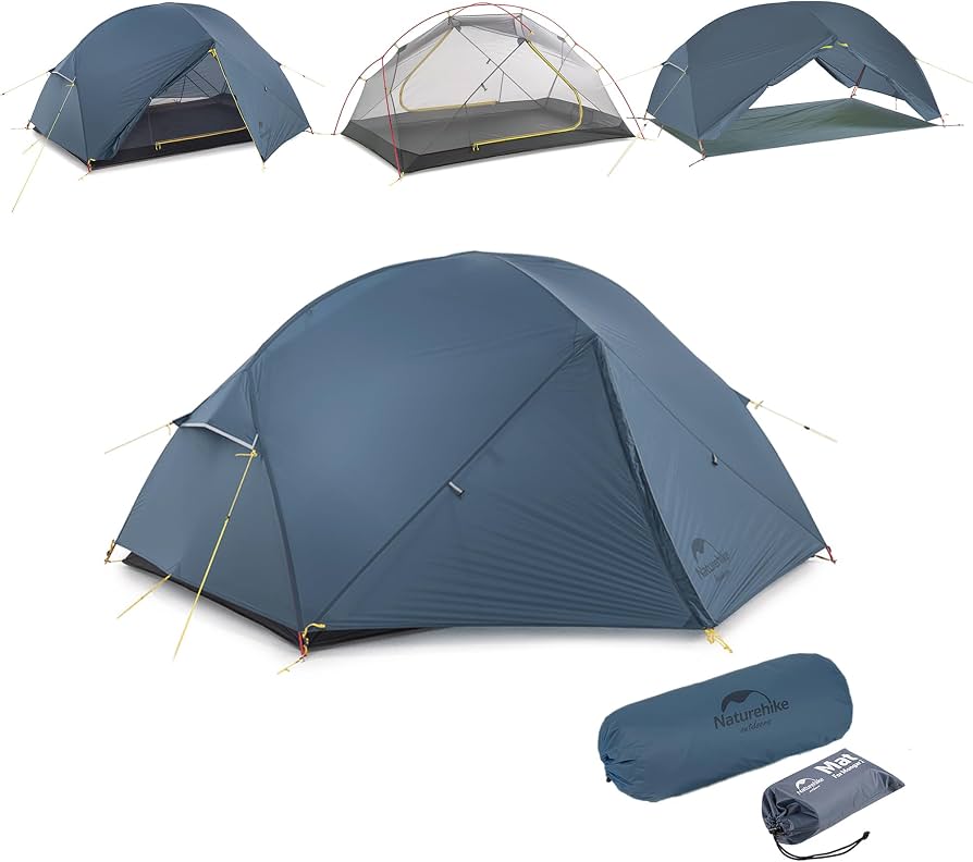 ultraleicht-zelt-2-personen-128ssg-1.jpg Naturehike Mongar Ultraleicht Zelt, Camping Zelt 2 Personen PU3000mm | Abriebfestes Polyester, Wasserdicht Winddicht Doppellagiges belüftet ... – Bild 1