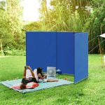 Outsunny Windschutz Faltbar für Camping mit Tragetasche 450 x 150 cm Blau | Sichtschutz, Stahlstangen, Windfang Zaun, Strandwindschutz, Strandschutz, für Garten Strand Terrasse : Amazon.de: Sport & Freizeit