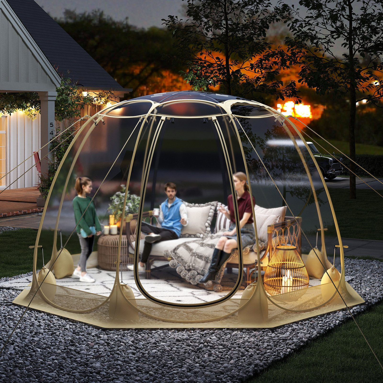 wurfzelt-183wrj-1.jpg COSTWAY Wurfzelt, Personen: 6, Pop Up Zelt wetterfest, 265x265cm, bis 15℃, Pop Up Zelt – Bild 1