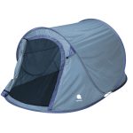 Pop Up Wurfzelt blau 220 x 120 cm 2 Personen Sofortzelt für Trekking und Camping Automatisches Einhandzelt Outdoor Zelt