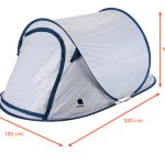 Pop Up Wurfzelt Cool & Dark silber 220 x 120 cm 2 Personen Verdunkelungszelt für Trekking und Camping