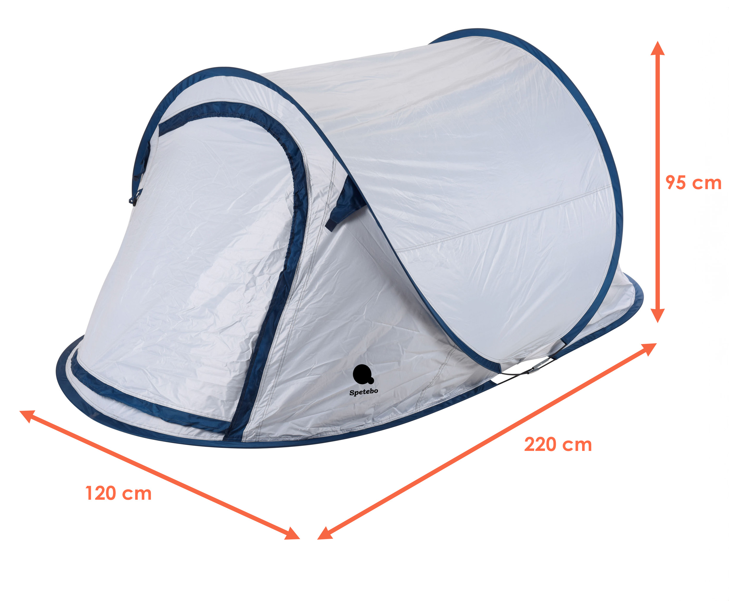 wurfzelt-2-personen-821lst-1.jpg Pop Up Wurfzelt Cool & Dark silber 220 x 120 cm 2 Personen Verdunkelungszelt für Trekking und Camping – Bild 1
