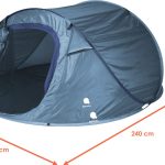 XXL Wurfzelt für 3 Personen 240 x 210 x 105 cm Farbe: blau
