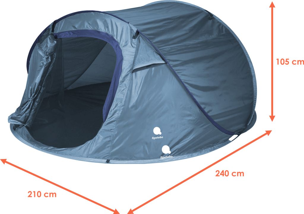 wurfzelt-3-personen-647pog-1.jpg XXL Wurfzelt für 3 Personen 240 x 210 x 105 cm Farbe: blau – Bild 1