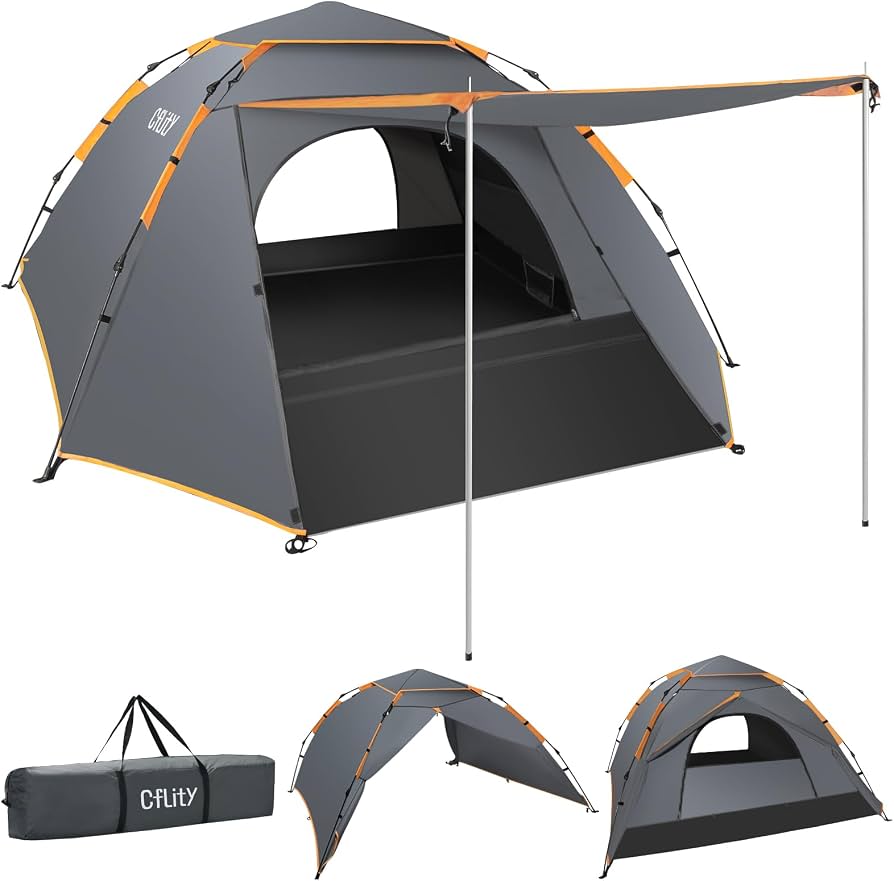 wurfzelt-3-personen-912wfi-1.jpg Cflity Camping Zelt, 3 Personen Pop Up Zelt Automatisches Instant DREI Schicht Wasserdicht 4 Jahreszeiten Große Wurfzelt & Zeltplanen mit Verlängerter ... – Bild 1